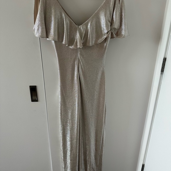 Gorgeous gold evening dress/ Ralph Lauren maxi dress/ Long evening dress with a - Picture 6 of 10